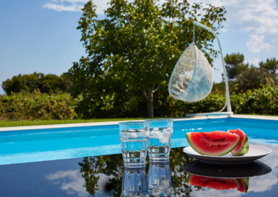 watermelon-glasses-of-water-by-the-pool-artvillas-kefalonia